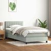 vidaXL Boxspringbett mit Matratze Hellgrau 90x210 cm Samt