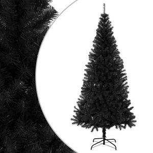 vidaXL K&uuml;nstlicher Weihnachtsbaum mit St&auml;nder Schwarz 210 cm PVC