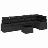 vidaXL Gartensofa-set mit Kissen 7 pcs Schwarz Poly-Rattan