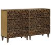 vidaXL Sideboard 2 pcs Braun 60 x 33,5 x 75 cm Massivholz Mango