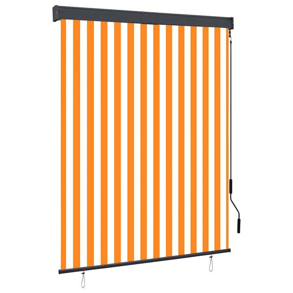 vidaXL Au&szlig;enrollo 140x250 cm Wei&szlig; und Orange