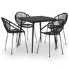 vidaXL 5-tlg. Garten-Essgruppe PVC Rattan Schwarz