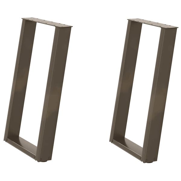 vidaXL Esstischbeine U-Form 2 Stk. Naturstahl 60x(72-73) cm Stahl