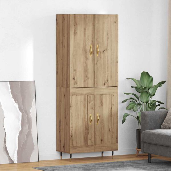 vidaXL Highboard Artisan-Eiche 69,5 x 34 x 180 cm Holzwerkstoff