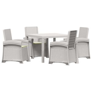 vidaXL Garten Essgruppe 5 stk. Wei&szlig; und Creme PP