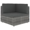 vidaXL 11-tlg. Garten-Lounge-Set mit Kissen Grau Poly Rattan