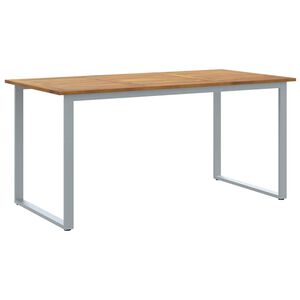 vidaXL Gartentisch Grau 160 x 80 x 75 cm Massivholz Akazie