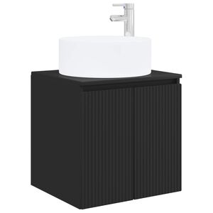 vidaXL Wandmontierte Waschbecken-Vanit&auml;t Schwarz 49,5 x 44,5 x 65,5 cm