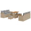 vidaXL Gartensofa-set 9 stk. Beige Poly-Rattan