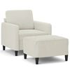 vidaXL Sessel mit Hocker Creme 60 cm Samt