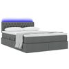 vidaXL Bett mit Stauraum und LED mit LED Dunkelgrau 140 x 200 cm Stoff