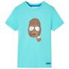 Kinder-Kurzarmshirt Aquablau 128