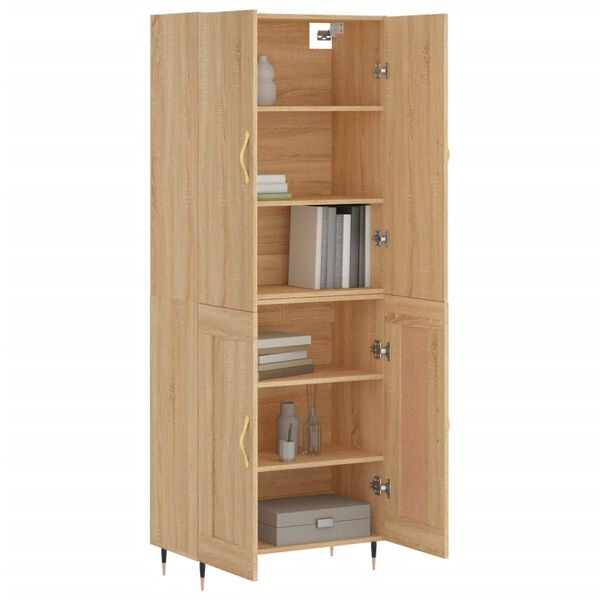 vidaXL Highboard Sonoma-Eiche 69,5x34x180 cm Holzwerkstoff