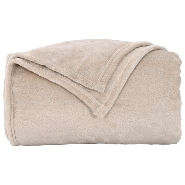 vidaXL &Uuml;berwurfdecke Beige 220 x 240 cm Fleece