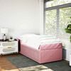 vidaXL Boxspringbett mit Matratze Rosa 100x200 cm Samt