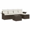 vidaXL Gartensofa-set mit Kissen 6 pcs Braun und Creme Poly-Rattan