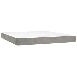 vidaXL Taschenfederkernmatratze Mittel Hellgrau 160x200x20 cm Samt