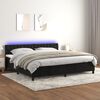 vidaXL Boxspringbett mit Matratze & LED Schwarz 200x200 cm Samt