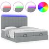 vidaXL Ottoman-Bett mit Matratzen & LEDs Hellgrau 160x200 cm Stoff