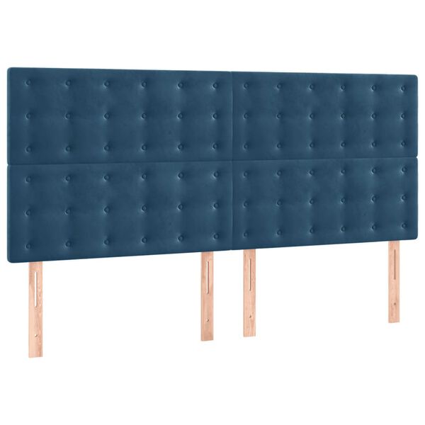 vidaXL Kopfteil Dunkelblau 160 x 5 x 118/128 cm Samt