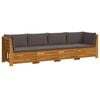 vidaXL 4 stk. Outdoor-Sofagarnitur Massivholz Akazie Braun