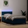 vidaXL Boxspringbett mit Matratze & LED Dunkelblau 80x210 cm Samt