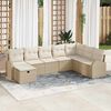 vidaXL Sofa Set mit Kissen mit Speicher Beige und Creme Poly-Rattan