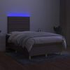 vidaXL Boxspringbett mit Matratze & LED Taupe 120x190 cm Stoff