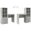 vidaXL Schreibtisch mit Schubladen 2 pcs Beton Grau