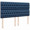 vidaXL Ottoman-Bett mit Matratzen Blau 200x200 cm Stoff
