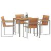 vidaXL Garten Essgruppe 5 pcs Braun Massivholz Teak