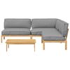 vidaXL Sofa Set mit Kissen Uni 4 pcs Grau Massivholz Akazie