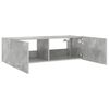 vidaXL TV-Wandschrank mit LED-Leuchten Betongrau 100x35x31 cm