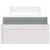 vidaXL Bett mit Schubladen und Matratze Wei&szlig; 100x200 cm Massivholz