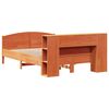 vidaXL Massivholzbett mit Regal ohne Matratze Wachsbraun 140x190 cm