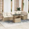vidaXL Gartensofa-set mit Kissen 7 pcs Beige Poly-Rattan