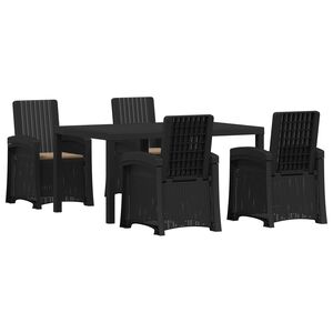 vidaXL Garten Essgruppe 5 stk. Anthrazit und Taupe PP