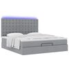 vidaXL Ottoman-Bett mit Matratze & LEDs Hellgrau 180x200 cm Stoff