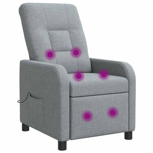 vidaXL Massage Relaxsessel Hellgrau Stoff