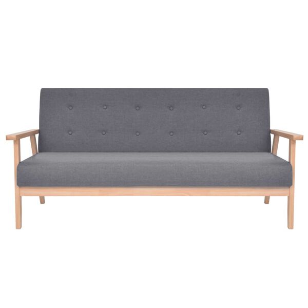 vidaXL Sofa-Set 2-tlg. Stoff Dunkelgrau