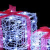 vidaXL Geschenkbox mit 60 LEDs 3 pcs Kaltwei&szlig; 20 x 20 x 20 cm Acryl
