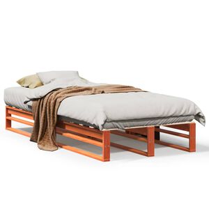 vidaXL Massivholzbett ohne Matratze Wachsbraun 75x190 cm Kiefernholz