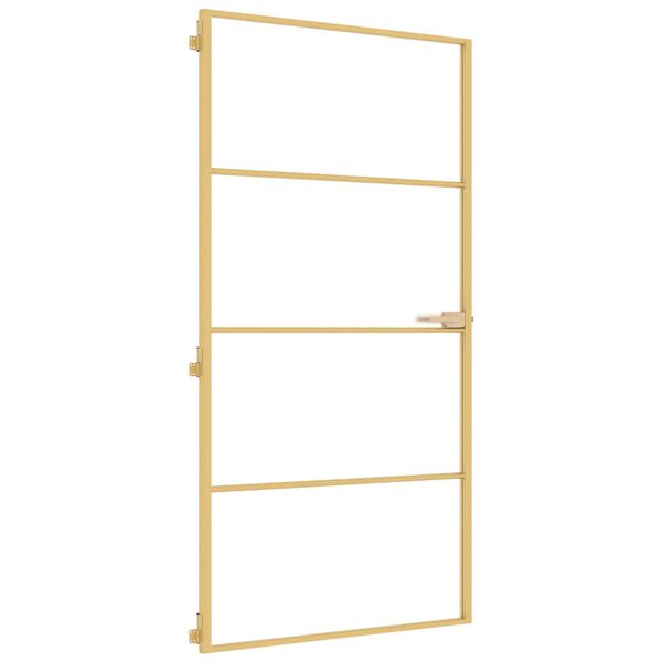 vidaXL Innentür Schlank Golden 102,5x201,5 cm Hartglas und Aluminium
