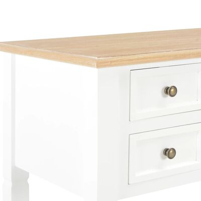 280069 vidaXL Writing Desk White 109,5x45x77,5 cm Wood