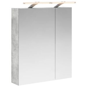 vidaXL Badezimmerspiegelschrank mit Regal Beton Grau 60 x 14,5 x 70 cm