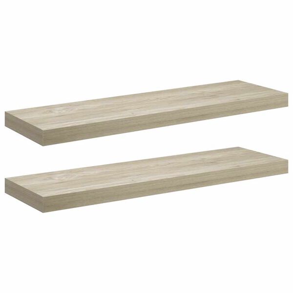 vidaXL Schweberegale 2 Stk. Eiche-Optik 80x23,5x3,8 cm MDF