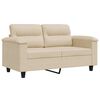 vidaXL 2-Sitzer-Sofa Creme 120 cm Mikrofasergewebe