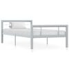vidaXL Bettgestell Grau und Wei&szlig; Metall 100 &times; 200 cm