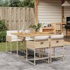vidaXL 5-tlg. Garten-Essgruppe mit Kissen Beige Poly Rattan
