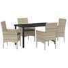 vidaXL Garten Essgruppe 5 stk. Hellgrau Poly-Rattan